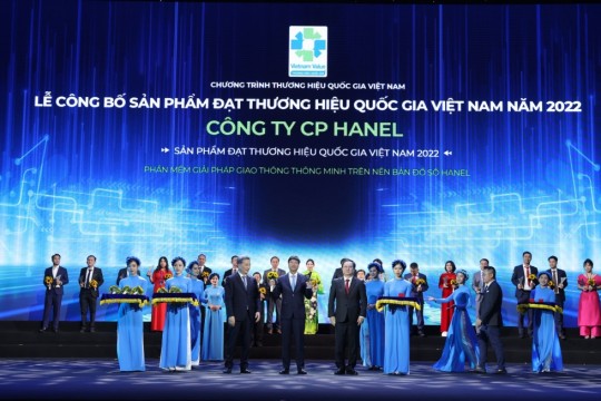 HANEL ĐẠT THƯƠNG HIỆU QUỐC GIA VIỆT NAM NĂM 2022 VỚI PHẦN MỀM GIẢI PHÁP GIAO THÔNG THÔNG MINH TRÊN NỀN BẢN ĐỒ SỐ 